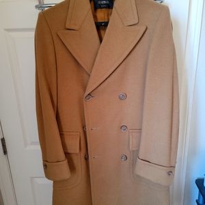 Mens overcoat Crombie pure Virgin wool beautiful Camel color size is small